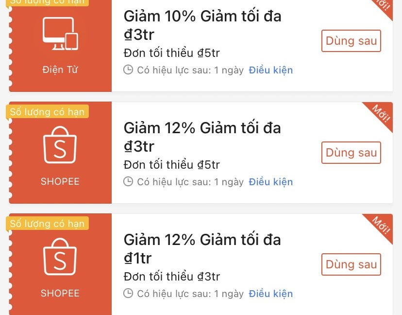 Nhiều mã giảm giá với giá trị lớn kích cầu mua sắm của người tiêu dùng.
