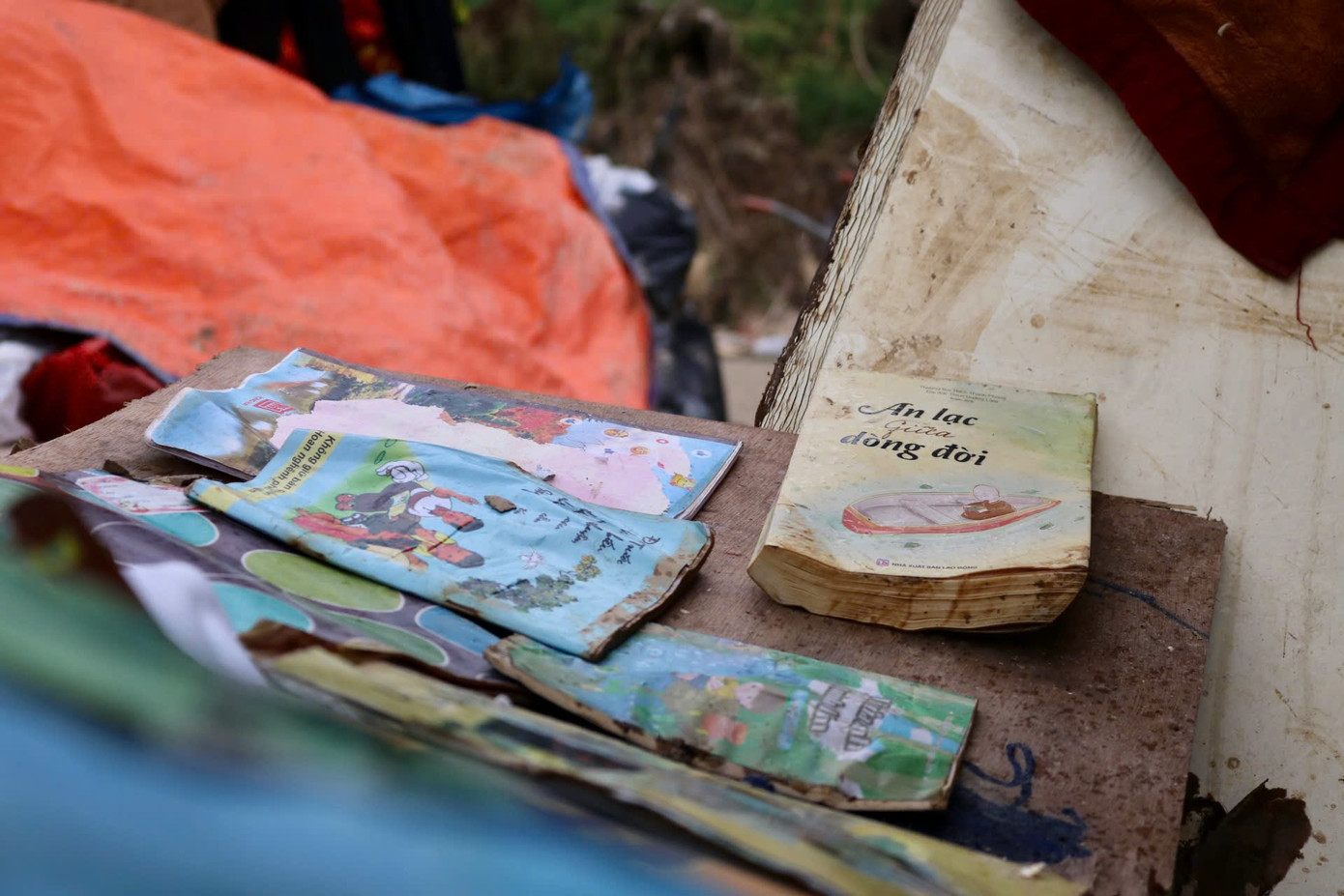 Những cuốn sách được phơi khô để tái sử dụng. Những cuốn sách được phơi khô để tái sử dụng.