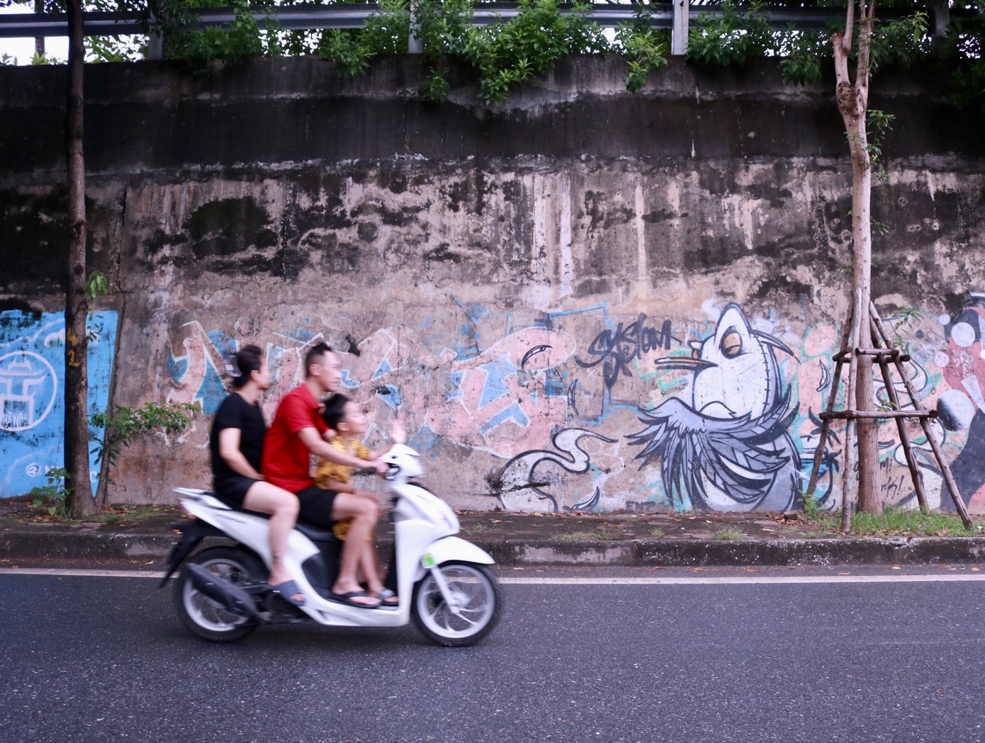 Nhiều khu vực bị vẽ bậy từ lâu các hình ảnh đã dần mất nét, bong tróc gây nên tình trạng mất thẩm mỹ, nhếch nhác.