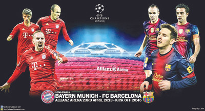 Allianz Arena sẵn sàng chào đón các cầu thủ Barca . Allianz Arena sẵn sàng chào đón các cầu thủ Barca