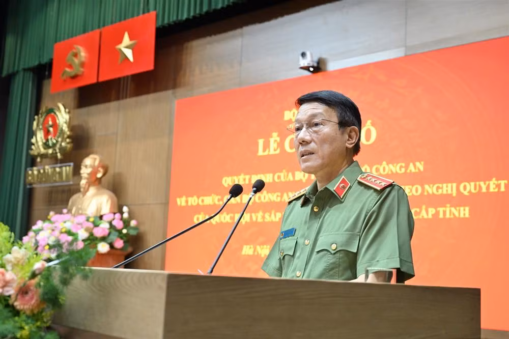 Đại tướng Lương Tam Quang phát biểu tại buổi Lễ.