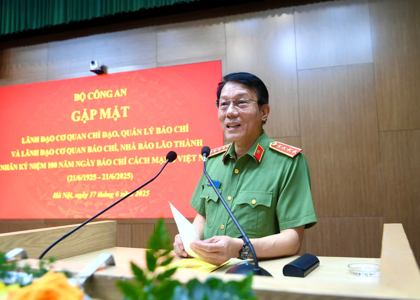 Bộ trưởng Lương Tam Quang phát biểu tại buổi gặp mặt. Ảnh: Phạm Nam. Bộ trưởng Lương Tam Quang phát biểu tại buổi gặp mặt. Ảnh: Phạm Nam.