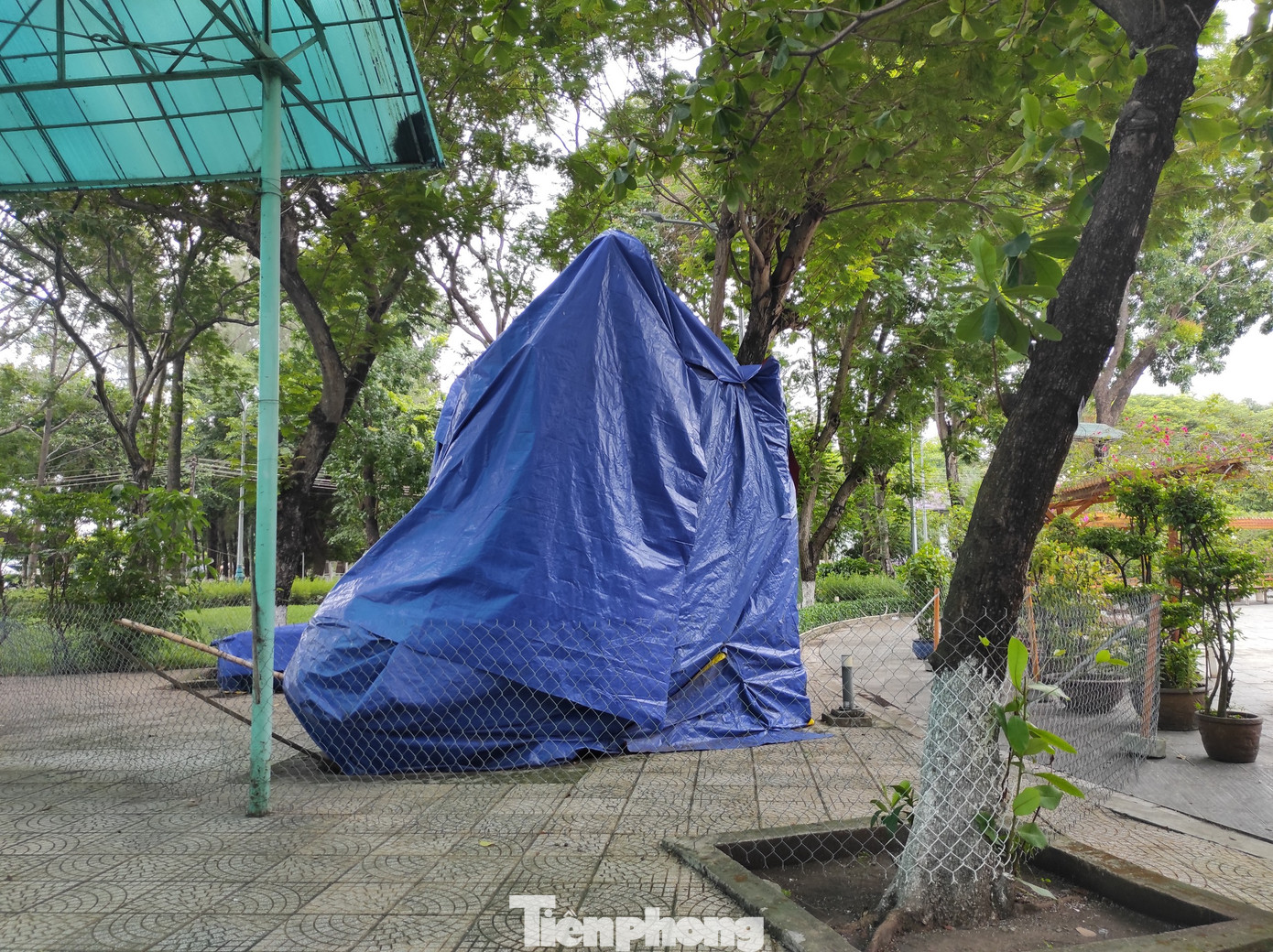 Hiện tại các bức tượng đã được tăng cường bạt che, bên cạnh đó, khu vực đặt tượng đã được dọn dẹp vệ sinh sạch sẽ.