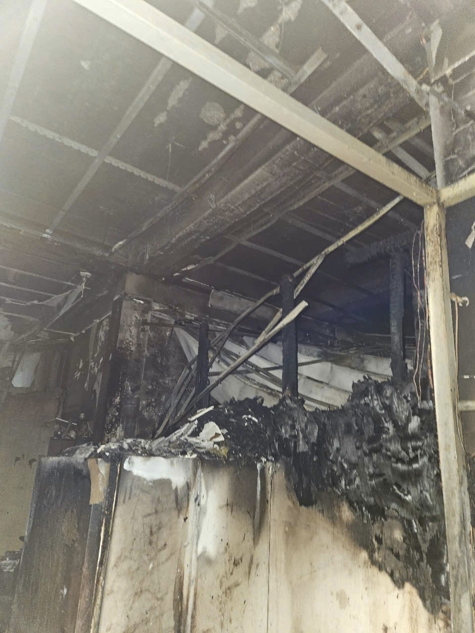 Hiện trường nơi xảy ra hỏa hoạn.