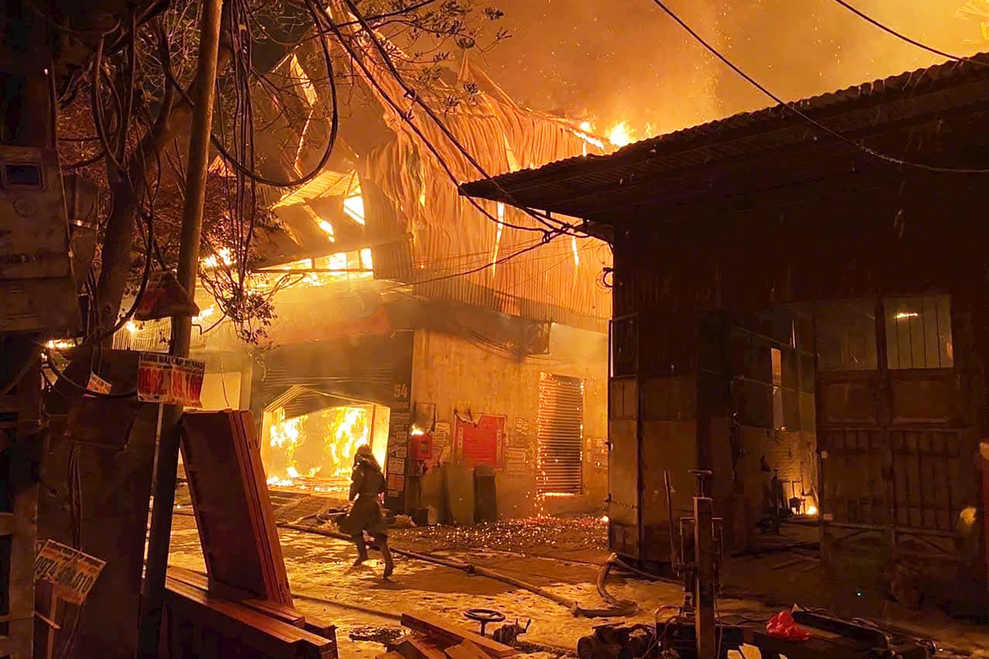 Khu vực xảy ra hỏa hoạn.