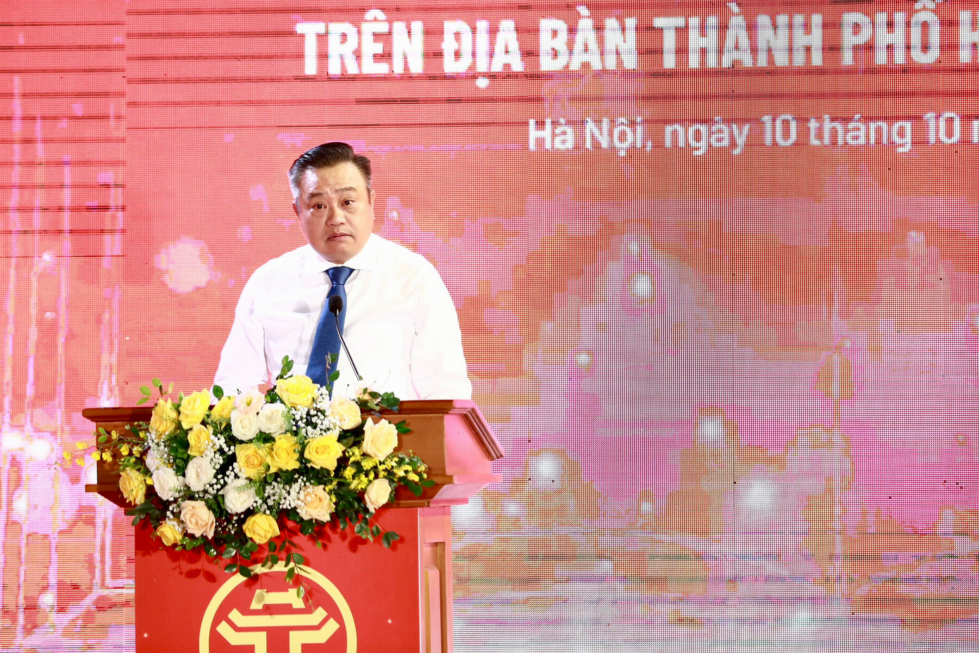 Chủ tịch UBND TP Hà Nội Trần Sỹ Thanh phát biểu tại Lễ tuyên dương. Ảnh: Bảo Anh Chủ tịch UBND TP Hà Nội Trần Sỹ Thanh phát biểu tại Lễ tuyên dương. Ảnh: Bảo Anh