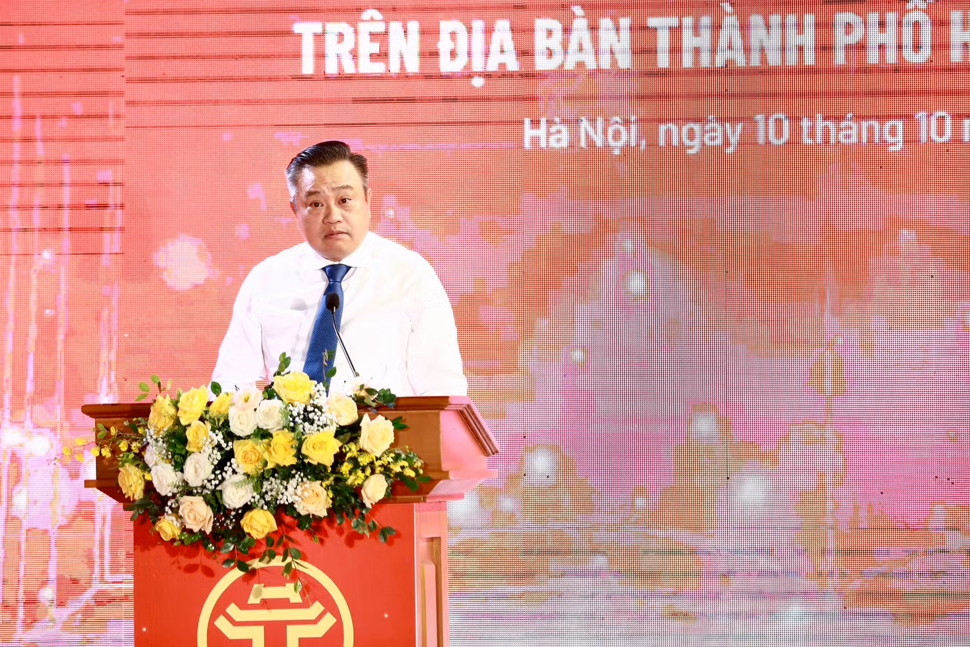Chủ tịch UBND TP Hà Nội Trần Sỹ Thanh phát biểu tại Lễ tuyên dương. Ảnh: Bảo Anh Chủ tịch UBND TP Hà Nội Trần Sỹ Thanh phát biểu tại Lễ tuyên dương. Ảnh: Bảo Anh