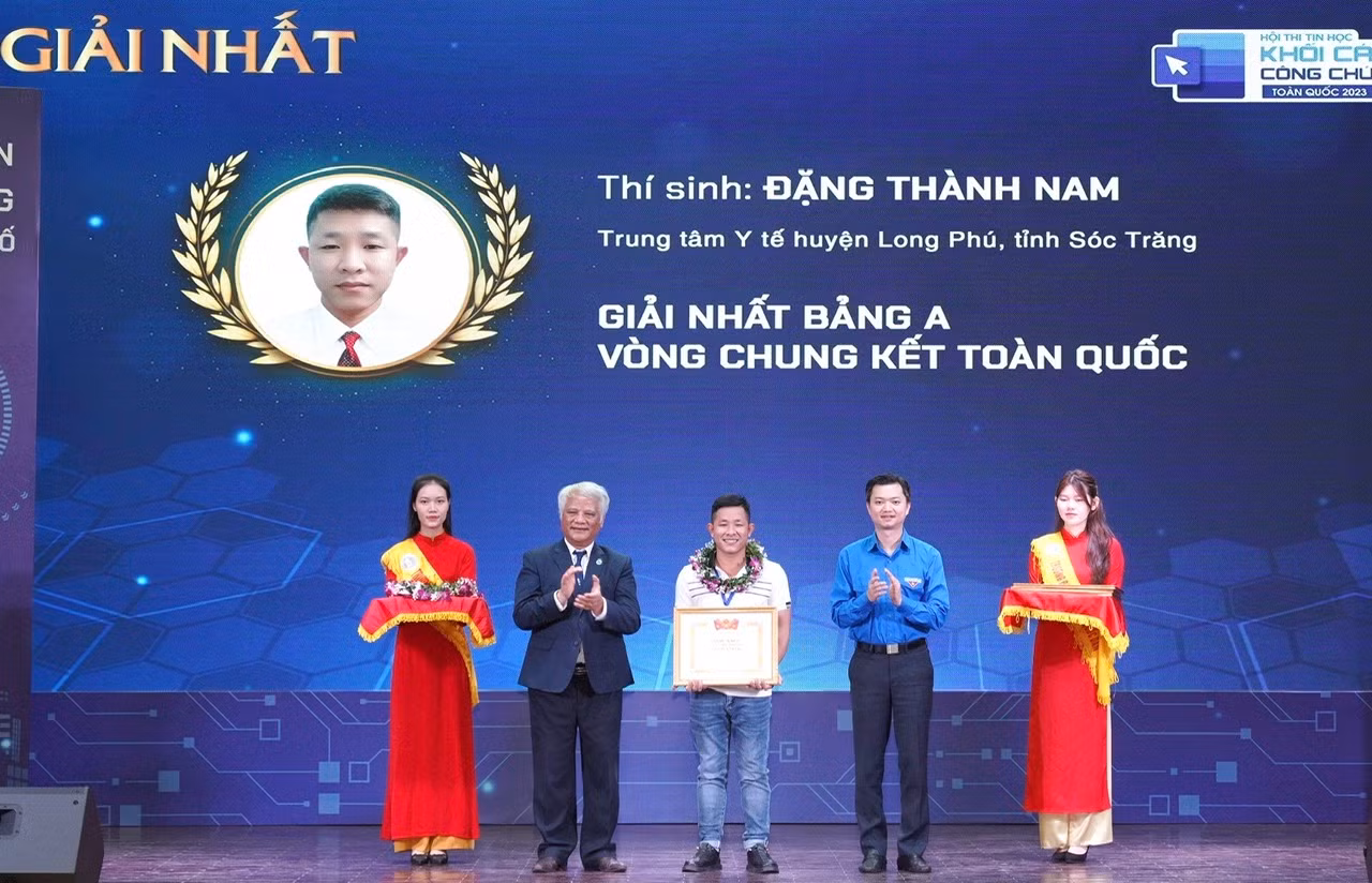 Anh Nguyễn Minh Triết - Bí thư T.Ư Đoàn, Chủ tịch T.Ư Hội SVVN, Trưởng ban tổ chức Hội thi (thứ 2, từ phải sang) trao thưởng thí sinh đoạt giải Nhất Hội thi Anh Nguyễn Minh Triết - Bí thư T.Ư Đoàn, Chủ tịch T.Ư Hội SVVN, Trưởng ban tổ chức Hội thi (thứ 2, từ phải sang) trao thưởng thí sinh đoạt giải Nhất Hội thi
