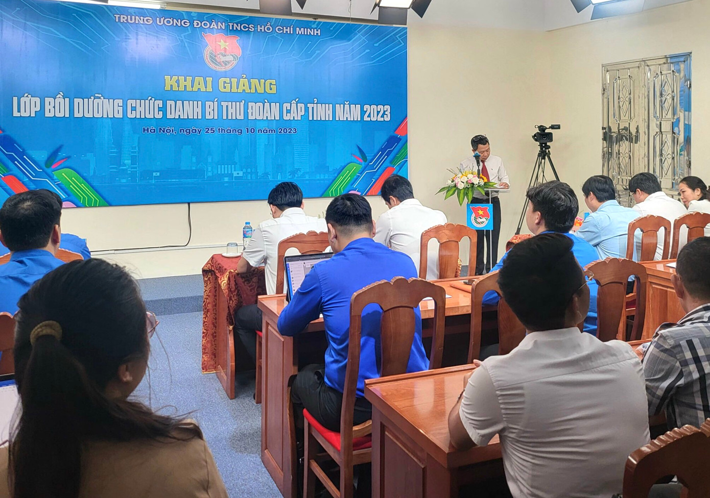 Các học viên tham gia Lớp bồi dưỡng chức danh Bí thư Đoàn cấp tỉnh năm 2023