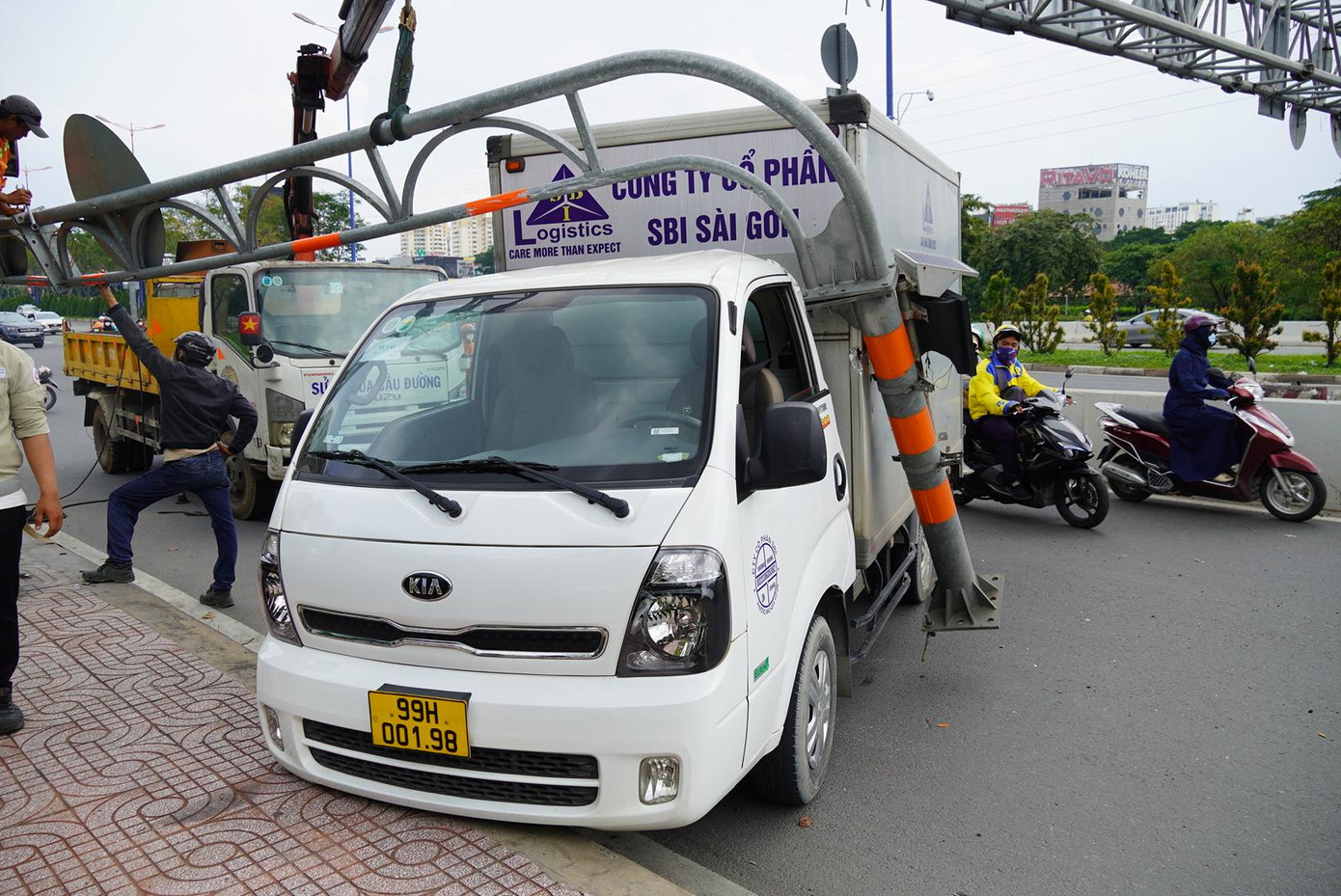 Hiện trường vụ tai nạn.