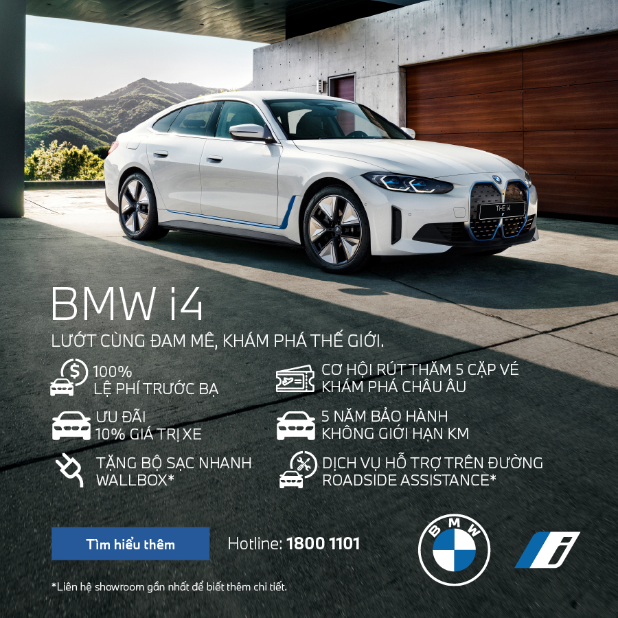 Sở hữu BMW i4 với ưu đãi lên đến 10% giá trị xe trong tháng 3 Sở hữu BMW i4 với ưu đãi lên đến 10% giá trị xe trong tháng 3