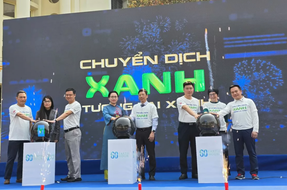 Sáng 22/3, Ban Tổ chức đã phát động lễ phát động hưởng ứng Giờ trái đất 2025. Ảnh: Hoàng An