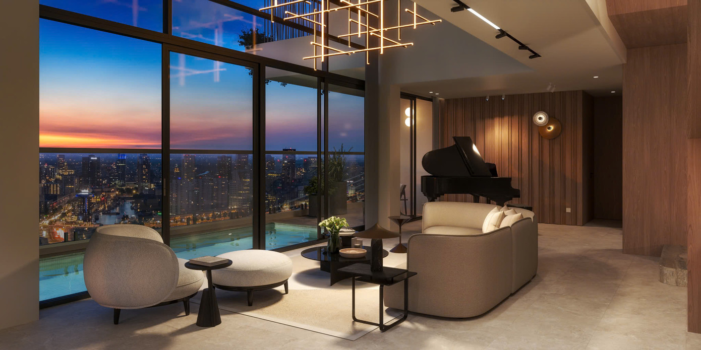 Penthouse nằm trên tầng cao nhất của tòa nhà cho trải nghiệm riêng tư, yên tĩnh