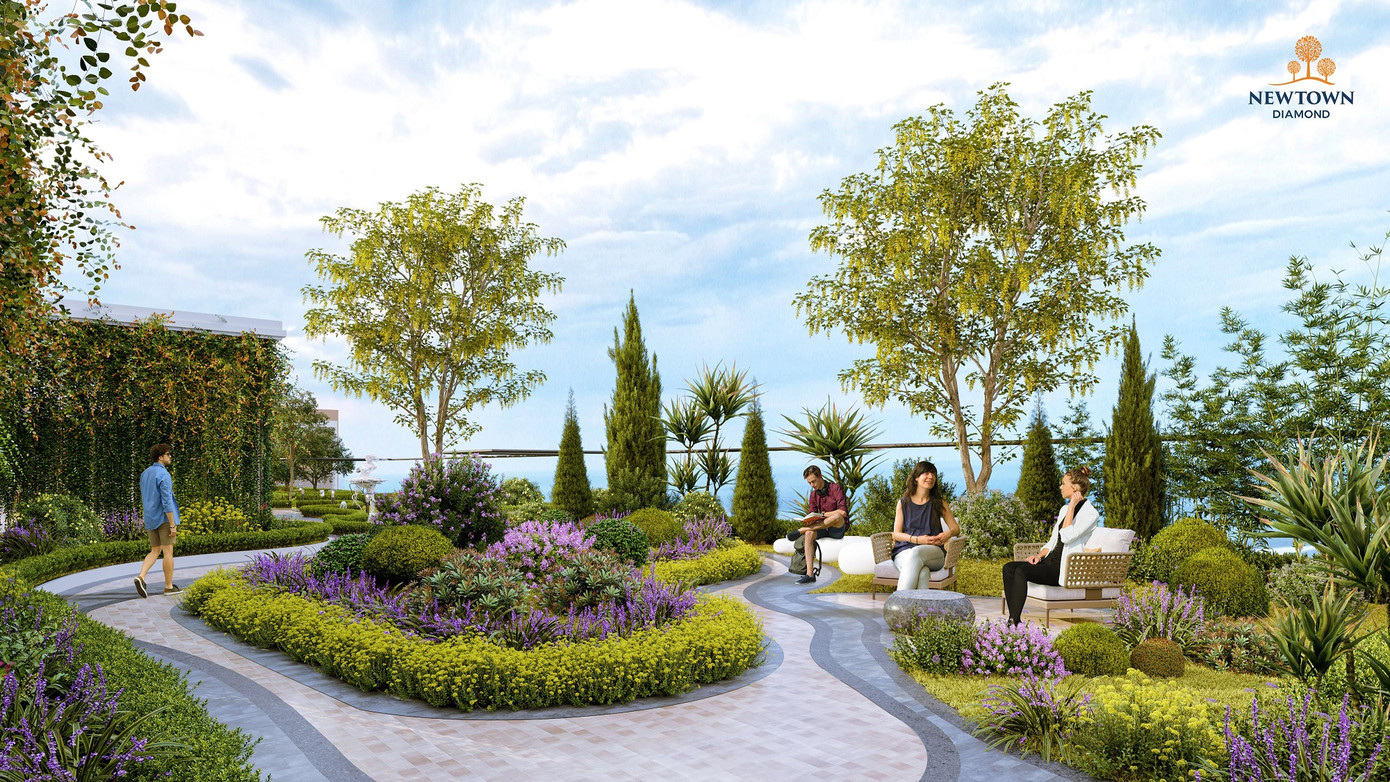 Không gian nghỉ dưỡng không chỉ hiện hữu trong nhà mà còn bao trùm từng bước chân của chủ nhân căn hộ tại Newtown Diamond. Bước ra ngoài căn hộ, loạt tiện ích cao cấp như vườn trên cao, skybar, trung tâm thương mại, bể bơi, phòng gym, spa, sân chơi… có thiết kế giao hòa với thiên nhiên sẽ đem lại không gian sống an lành và đầy tiện nghi, biến mỗi khoảnh khắc ở nhà thành khoảng thời gian nghỉ dưỡng tuyệt vời. Không gian nghỉ dưỡng không chỉ hiện hữu trong nhà mà còn bao trùm từng bước chân của chủ nhân căn hộ tại Newtown Diamond. Bước ra ngoài căn hộ, loạt tiện ích cao cấp như vườn trên cao, skybar, trung tâm thương mại, bể bơi, phòng gym, spa, sân chơi… có thiết kế giao hòa với thiên nhiên sẽ đem lại không gian sống an lành và đầy tiện nghi, biến mỗi khoảnh khắc ở nhà thành khoảng thời gian nghỉ dưỡng tuyệt vời.