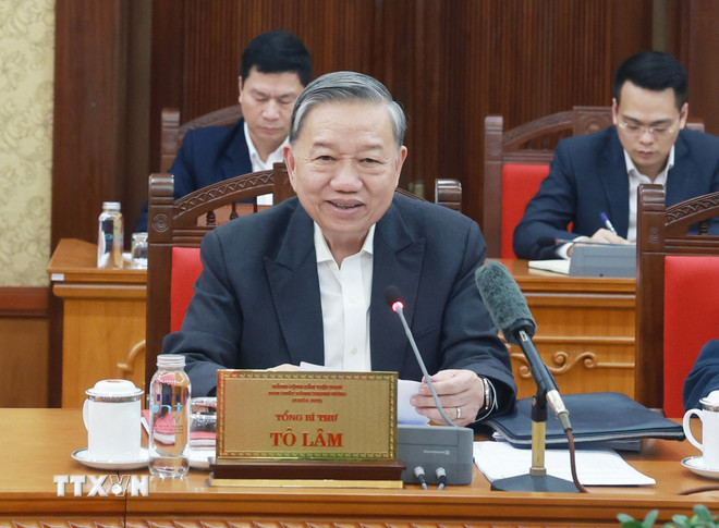 Tổng Bí thư Tô Lâm phát biểu chỉ đạo. (Ảnh: Thống Nhất/TTXVN) Tổng Bí thư Tô Lâm phát biểu chỉ đạo. (Ảnh: Thống Nhất/TTXVN)