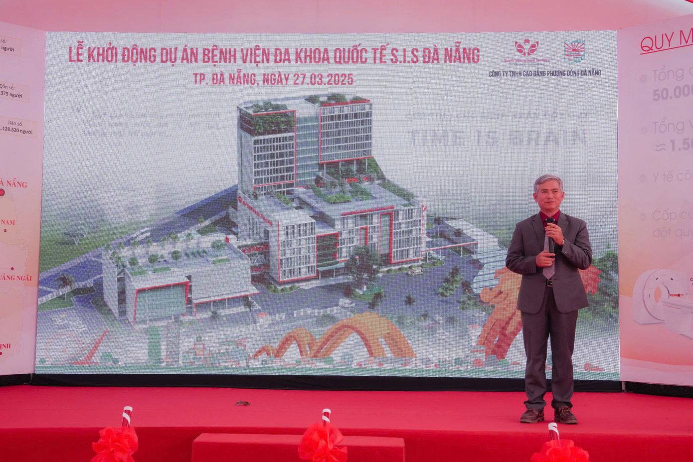 TS.BS Trần Chí Cường phát biểu tại buổi lễ khởi công bệnh viện