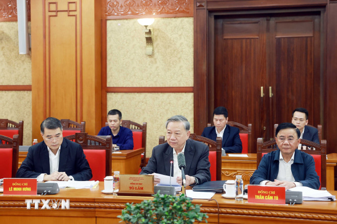 Tổng Bí thư Tô Lâm phát biểu chỉ đạo. (Ảnh: Thống Nhất/TTXVN) Tổng Bí thư Tô Lâm phát biểu chỉ đạo. (Ảnh: Thống Nhất/TTXVN)