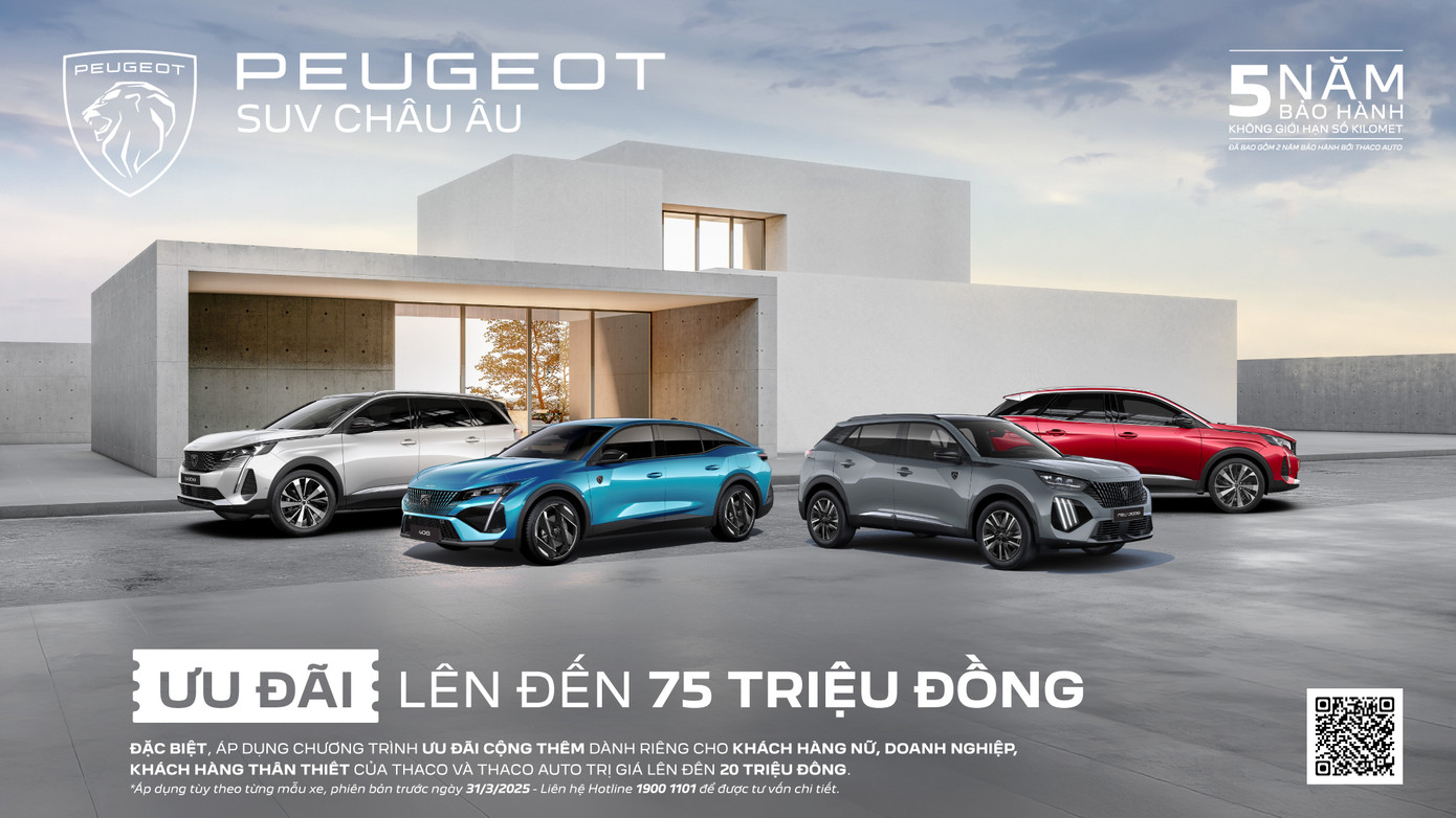 Sở hữu SUV Peugeot với ưu đãi lên đến 75 triệu đồng Sở hữu SUV Peugeot với ưu đãi lên đến 75 triệu đồng