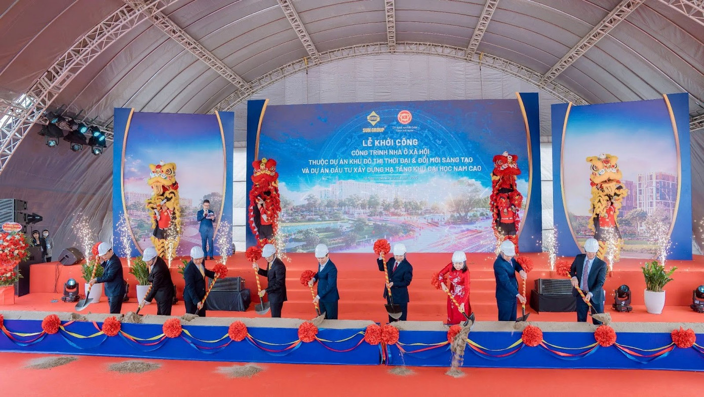 Lễ khởi công công trình nhà ở xã hội thuộc đại đô thị Sun Urban Cityvà dự án đầu tư xây dựng hạ tầng khu đại học Nam Cao Lễ khởi công công trình nhà ở xã hội thuộc đại đô thị Sun Urban Cityvà dự án đầu tư xây dựng hạ tầng khu đại học Nam Cao