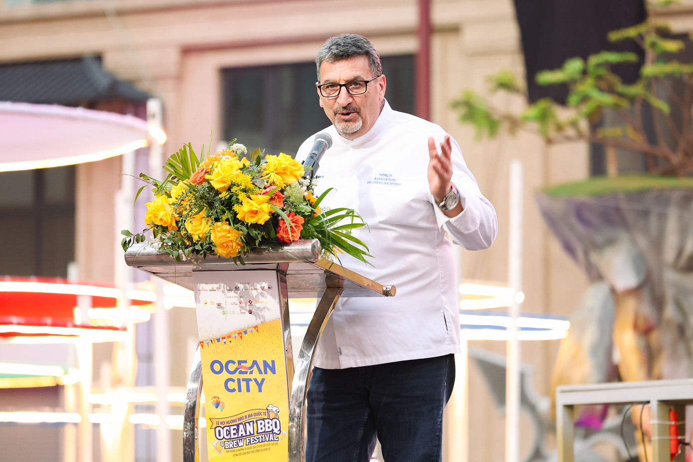 Phó chủ tịch Hiệp hội Barbecue thế giới - Chef Don David phát biểu tại lễ khai mạc.