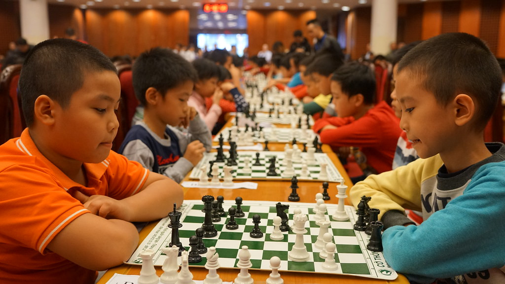 Giải Cờ vua tạo sân chơi cho các em học sinh có cơ hội được giao lưu, thi đấu.