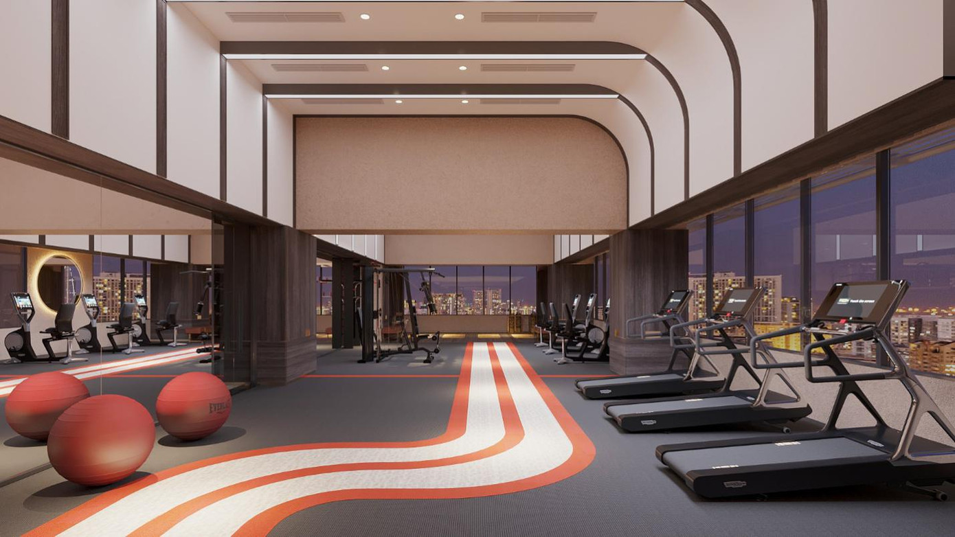 Phòng gym hiện đại sẵn sàng cùng cư dân đốt cháy calo, duy trì sức khỏe và sự năng động