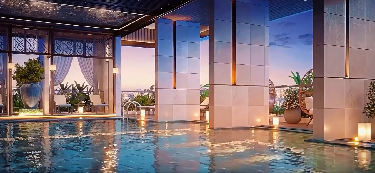 Làn nước trong xanh mát rượi giúp xóa tan mệt mỏi sau một ngày làm việc dài hay khởi đầu một ngày mới tràn đầy năng lượng