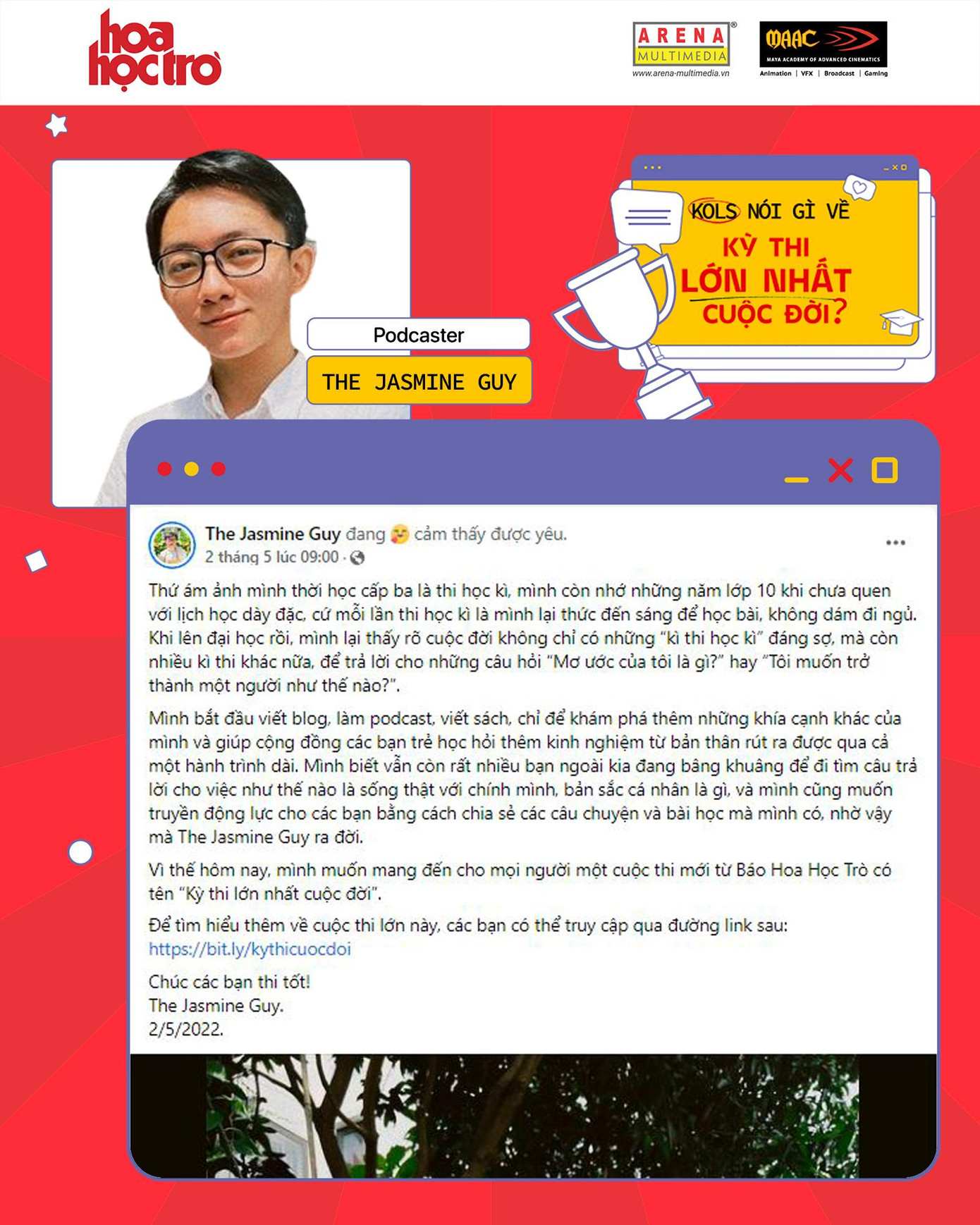 The Jasmine Guy: Khi lên đại học rồi, mình lại thấy rõ cuộc đời không chỉ có những “kỳ thi học kỳ” đáng sợ, mà còn nhiều kỳ thi khác nữa để trả lời cho những câu hỏi “Mơ ước của tôi là gì?” hay “Tôi muốn trở thành một người như thế nào?”. The Jasmine Guy: Khi lên đại học rồi, mình lại thấy rõ cuộc đời không chỉ có những “kỳ thi học kỳ” đáng sợ, mà còn nhiều kỳ thi khác nữa để trả lời cho những câu hỏi “Mơ ước của tôi là gì?” hay “Tôi muốn trở thành một người như thế nào?”.