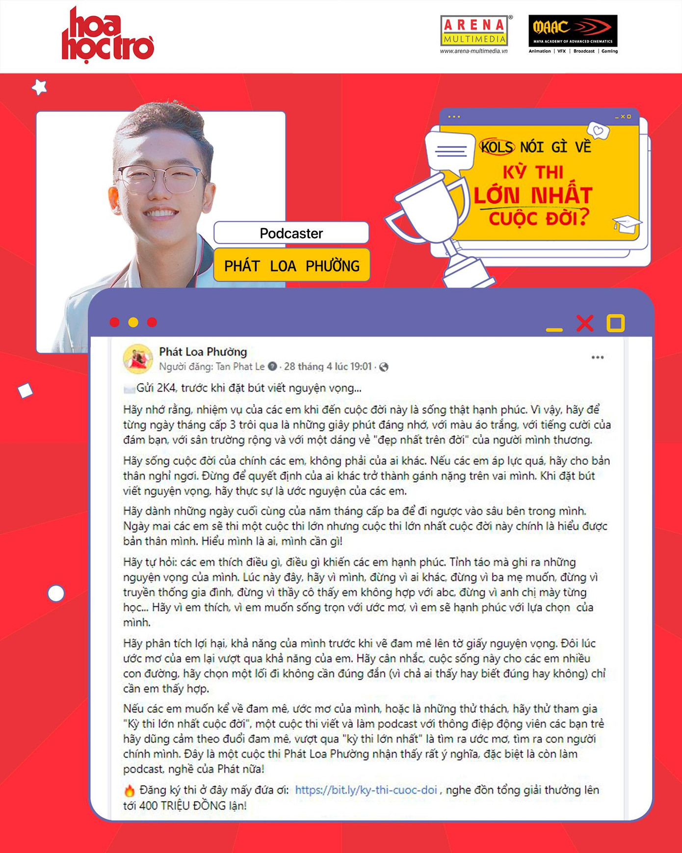 Phát Loa Phường (Podcaster): Hãy sống cuộc đời của chính các em, không phải của ai khác. Khi đặt bút viết nguyện vọng, hãy thực sự là ước nguyện của các em. Phát Loa Phường (Podcaster): Hãy sống cuộc đời của chính các em, không phải của ai khác. Khi đặt bút viết nguyện vọng, hãy thực sự là ước nguyện của các em.