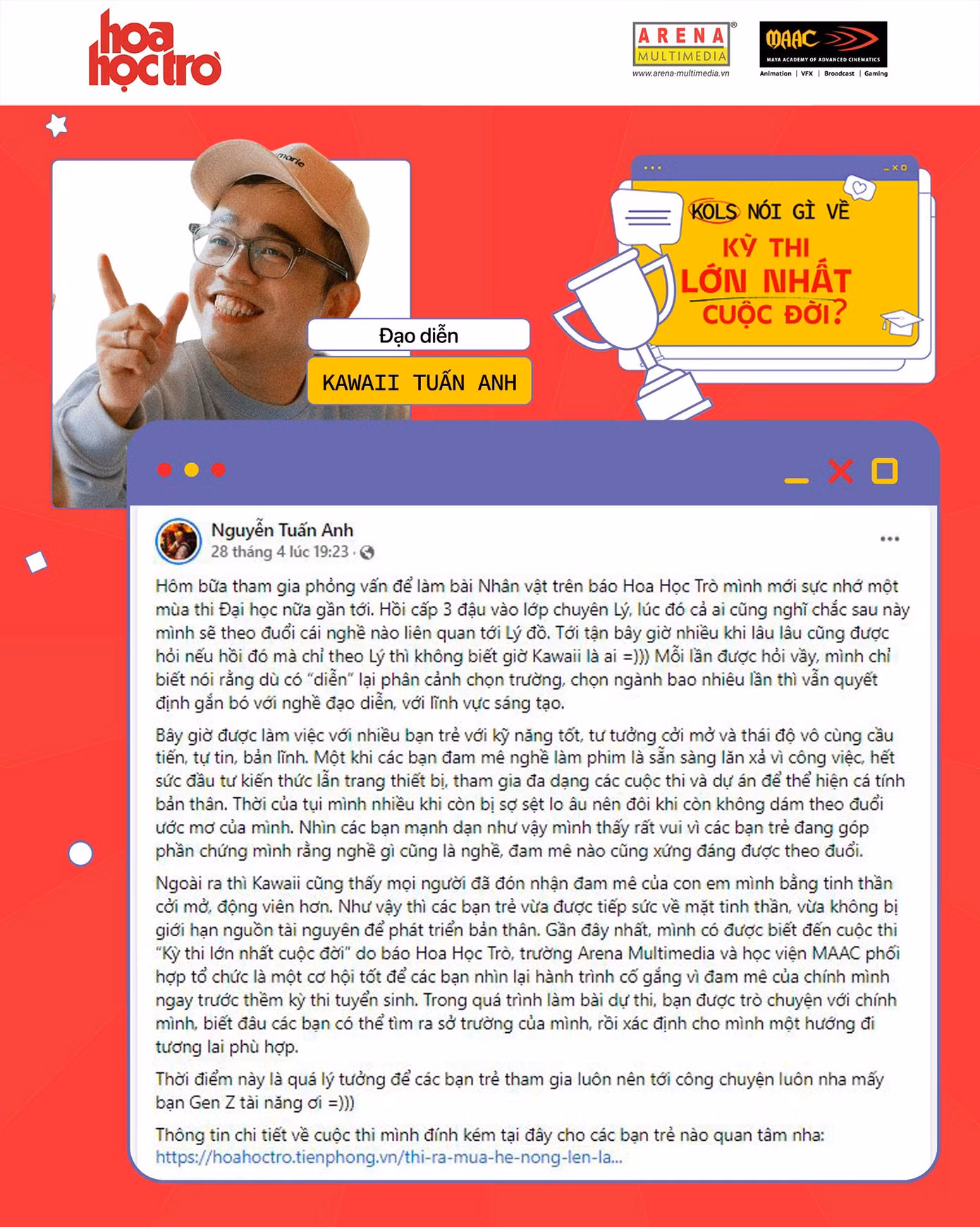 Đạo diễn Kawaii Tuấn Anh: “Dù có “diễn” lại phân cảnh chọn trường, chọn ngành bao nhiêu lần thì vẫn quyết định gắn bó với nghề đạo diễn, với lĩnh vực sáng tạo".