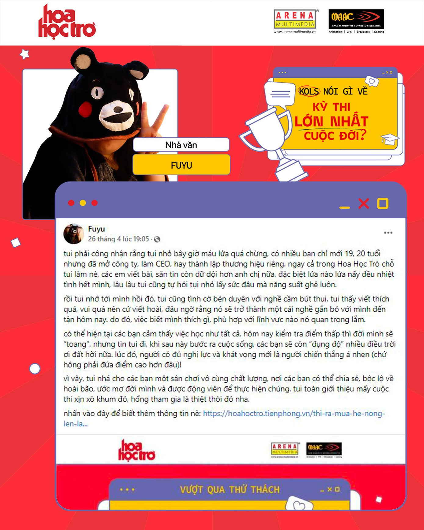 Tác giả Fuyu: “Tin tui đi, khi sau này bước ra cuộc sống, các bạn sẽ còn “đụng độ” nhiều điều trời ơi đất hỡi nữa. Lúc đó, người có đủ nghị lực và khát vọng mới là người chiến thắng". Tác giả Fuyu: “Tin tui đi, khi sau này bước ra cuộc sống, các bạn sẽ còn “đụng độ” nhiều điều trời ơi đất hỡi nữa. Lúc đó, người có đủ nghị lực và khát vọng mới là người chiến thắng".