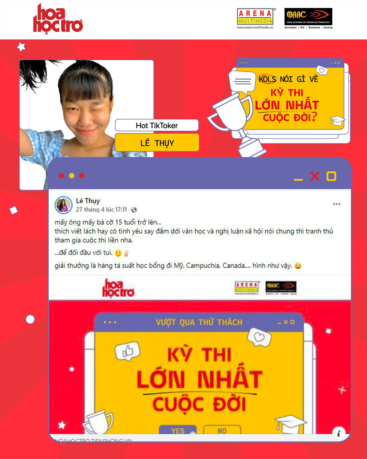 Lê Thụy hào hứng chia sẻ về Kỳ thi lớn nhất cuộc đời. Lê Thụy hào hứng chia sẻ về Kỳ thi lớn nhất cuộc đời.