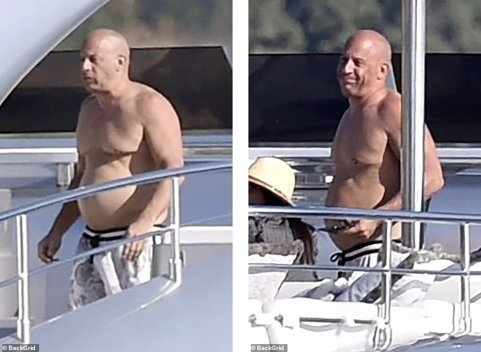 Daily Mail vừa tung loạt ảnh mới nhất về Vin Diesel sau thành công của bom tấn hành động "Fast &amp; Furious 9”. Theo đó, tài tử sinh năm 1967 bị bắt gặp đi nghỉ ở Portofino (Ý) vào cuối tuần qua.