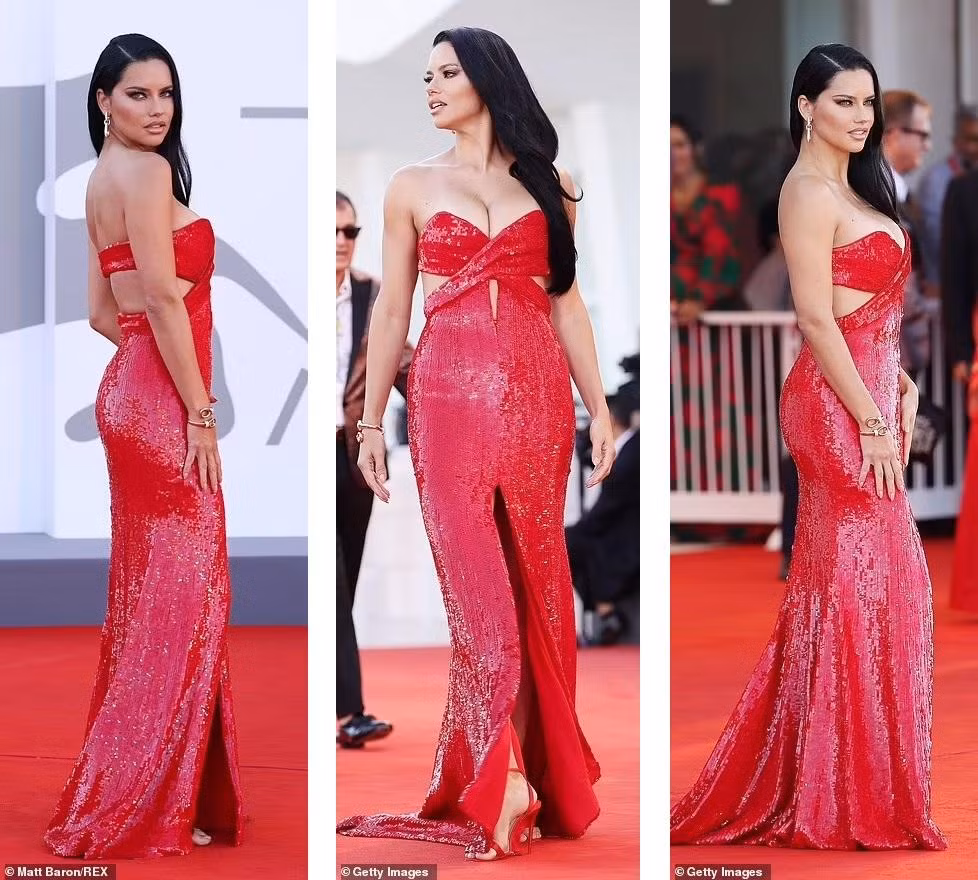 "Hot" nhất thảm đỏ Venice ngày 1 không ai có thể vượt qua cựu thiên thần nội y Brazil Adriana Lima. Mỹ nhân 40 tuổi khoe vòng một "bốc lửa" trong đầm quây đỏ lấp lánh, với những đường cắt xẻ táo bạo. "Hot" nhất thảm đỏ Venice ngày 1 không ai có thể vượt qua cựu thiên thần nội y Brazil Adriana Lima. Mỹ nhân 40 tuổi khoe vòng một "bốc lửa" trong đầm quây đỏ lấp lánh, với những đường cắt xẻ táo bạo.