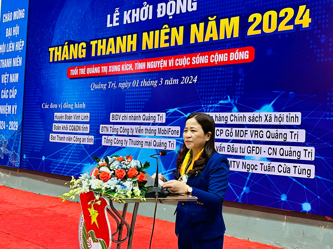 Trưởng Ban Dân vận Tỉnh ủy Quảng Trị Lê Thị Lan Hương phát biểu tại Lễ khởi động Tháng Thanh niên năm 2024. Trưởng Ban Dân vận Tỉnh ủy Quảng Trị Lê Thị Lan Hương phát biểu tại Lễ khởi động Tháng Thanh niên năm 2024.