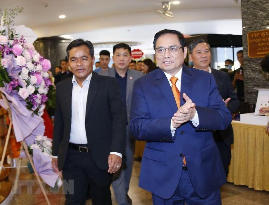 Chiều 21/5, thành phố Pleiku, Thủ tướng Phạm Minh Chính đến dự Hội nghị xúc tiến đầu tư vào tỉnh Gia Lai năm 2022. (Ảnh: Văn Điệp/TTXVN)