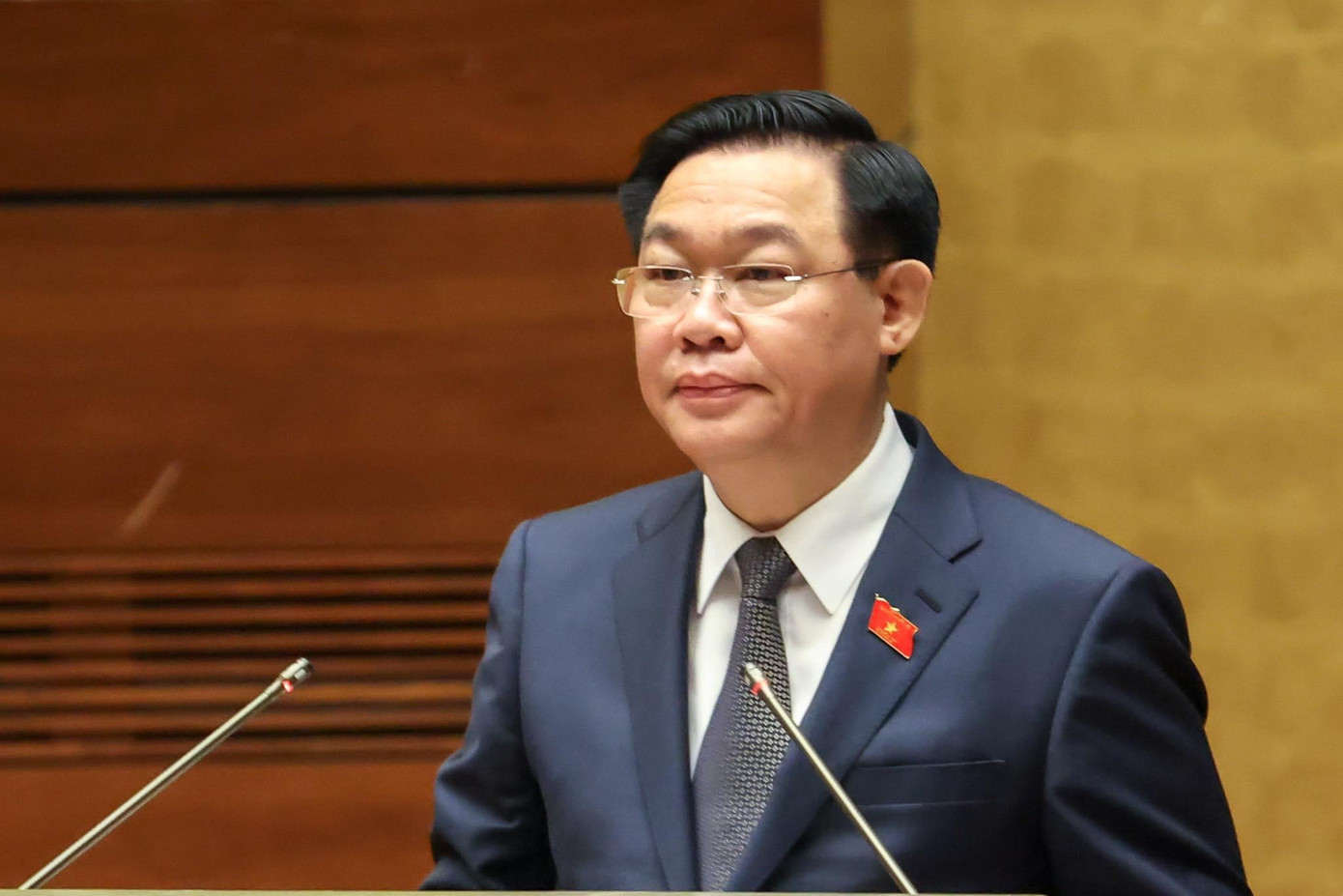 Chủ tịch Quốc hội Vương Đình Huệ đánh giá, sau 21 ngày làm việc nghiêm túc, khẩn trương, khoa học, dân chủ và trách nhiệm cao, Kỳ họp thứ 4, Quốc hội khóa XV đã hoàn thành các nội dung chương trình đề ra. Ảnh: Như Ý