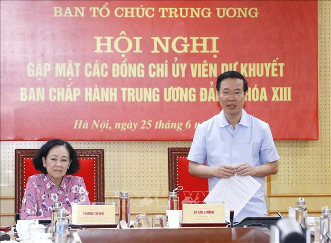 Đồng chí Võ Văn Thưởng, Uỷ viên Bộ Chính trị, Thường trực Ban Bí thư phát biểu. Ảnh: Phương Hoa/TTXVN