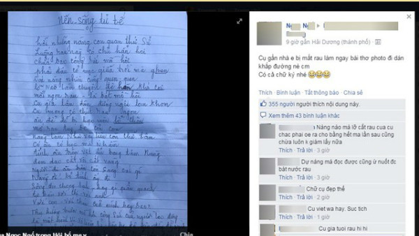 Cụ ông bị trộm rau gửi thơ cho các nàng ảnh 2