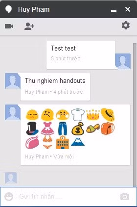 Giao diện chat Hangouts trên máy tính. Giao diện chat Hangouts trên máy tính