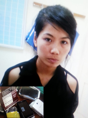 Nguyễn Thị Kim và số điện thoại bị thu giữ