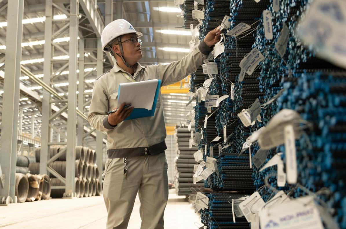 Thép sản xuất tại Khu liên hiệp Hòa Phát Dung Quất của Tập đoàn Hòa Phát