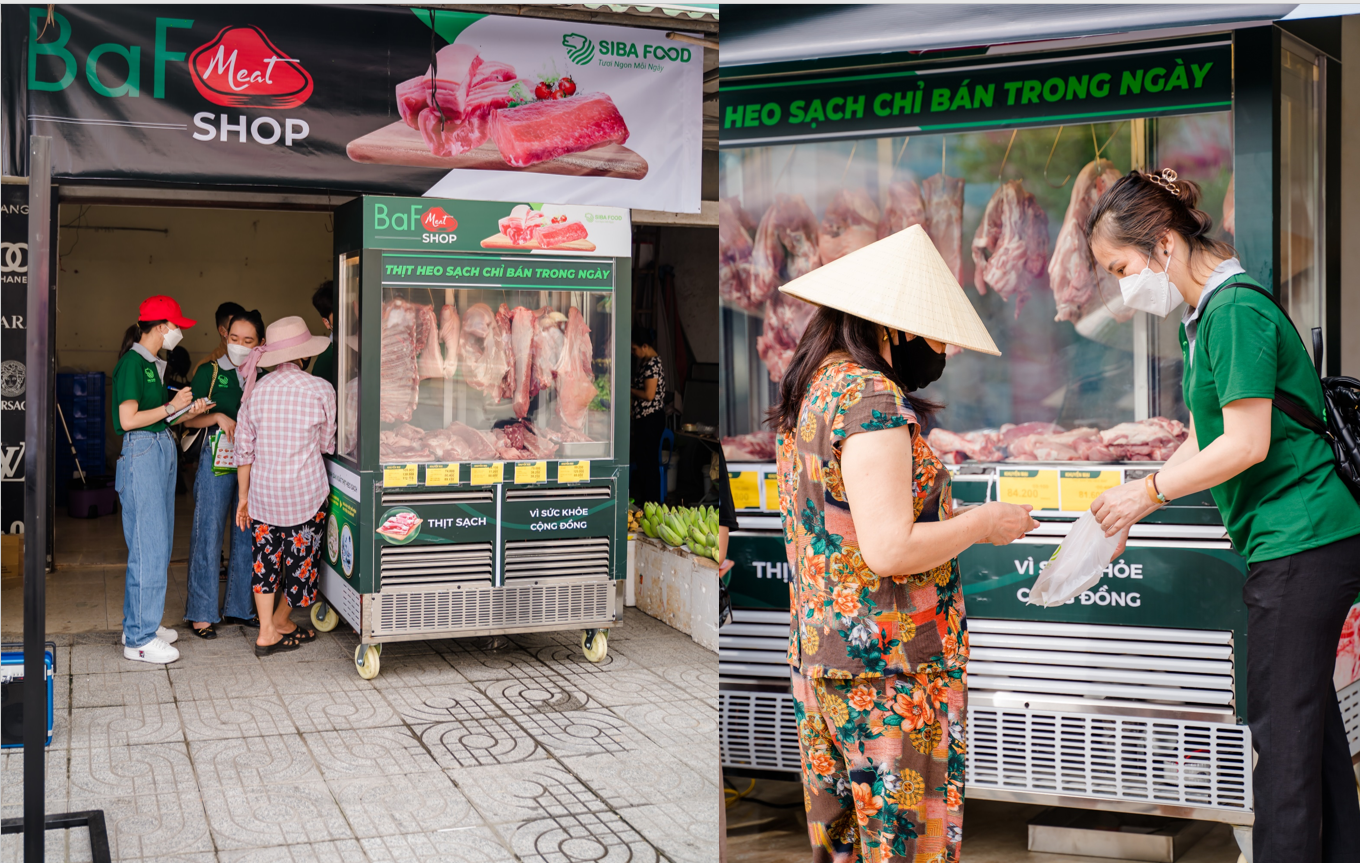 Thịt heo ăn chay thương hiệu BaF Meat đang được bán độc quyền trong chuỗi siêu thị Siba Food và xe thịt BaF Meat Shop