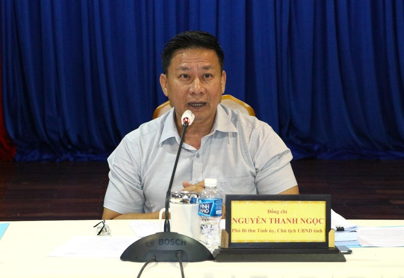 Ông Nguyễn Thanh Ngọc (Phó Bí thư Tỉnh ủy, Chủ tịch UBND tỉnh Tây Ninh) chủ trì phiên họp tháng 11/2022 UBND tỉnh.