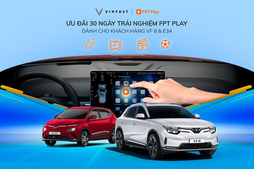 Trải nghiệm kho giải trí đa dạng của FPT Play ngay trên VF 8 và VF e34. Trải nghiệm kho giải trí đa dạng của FPT Play ngay trên VF 8 và VF e34.