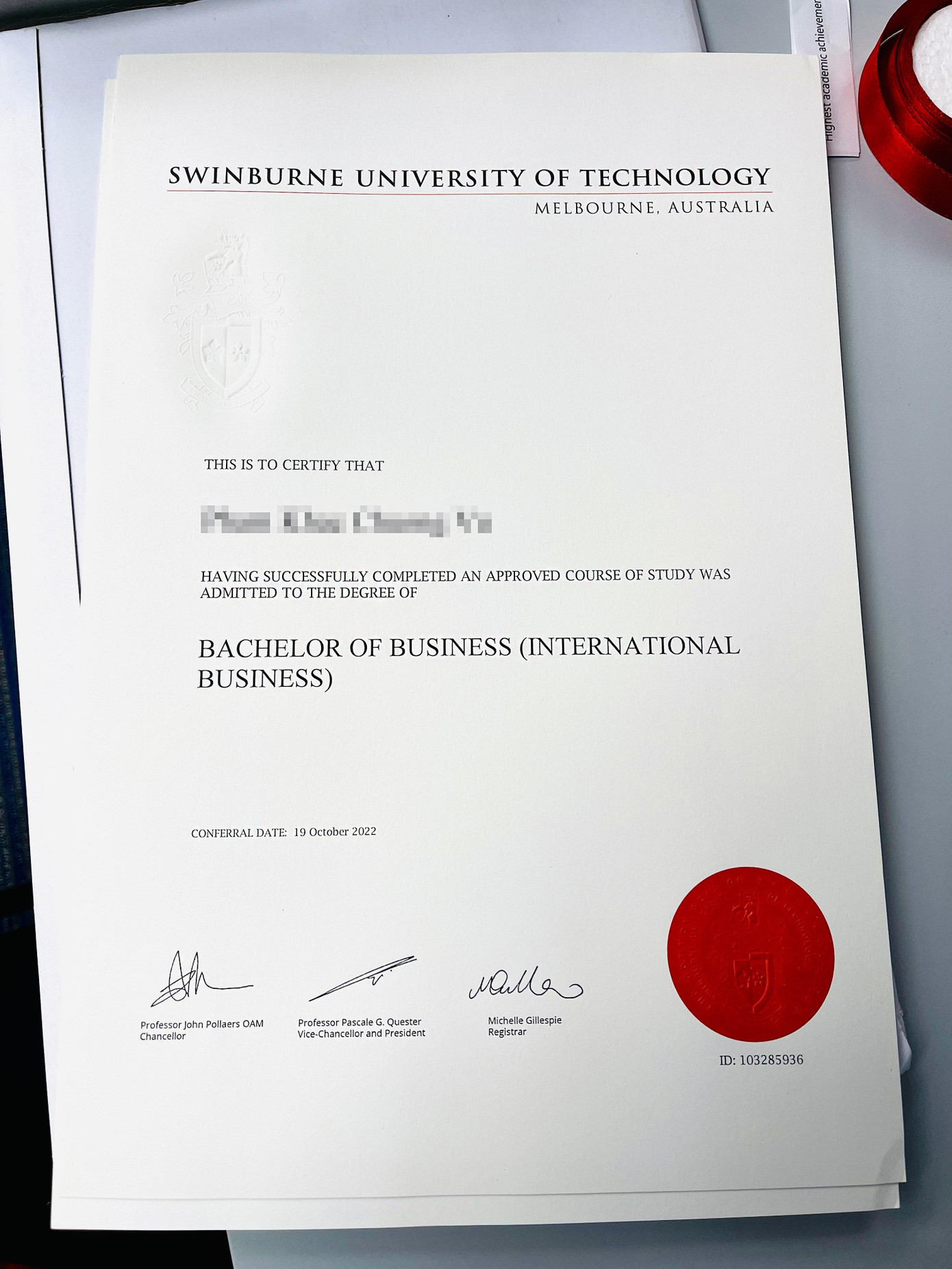 Bằng cử nhân Swinburne University of Technology