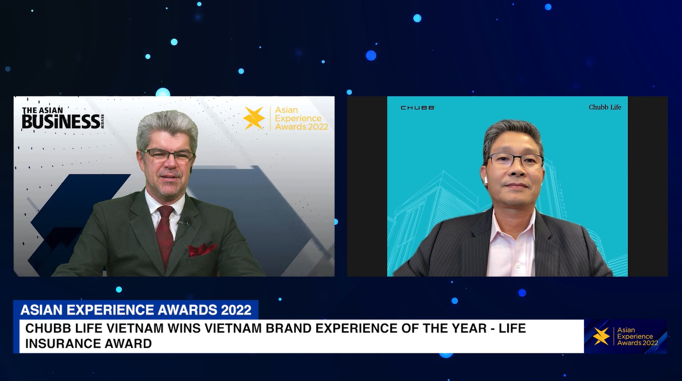 Ông Nguyễn Hồng Sơn - Tổng Giám Đốc Chubb Life Việt Nam trong buổi phỏng vấn trực tuyến với Tạp chí The Asian Business Review về giải thưởng “Trải nghiệm thương hiệu” cho lĩnh vực BHNT tại Việt Nam. Ông Nguyễn Hồng Sơn - Tổng Giám Đốc Chubb Life Việt Nam trong buổi phỏng vấn trực tuyến với Tạp chí The Asian Business Review về giải thưởng “Trải nghiệm thương hiệu” cho lĩnh vực BHNT tại Việt Nam.