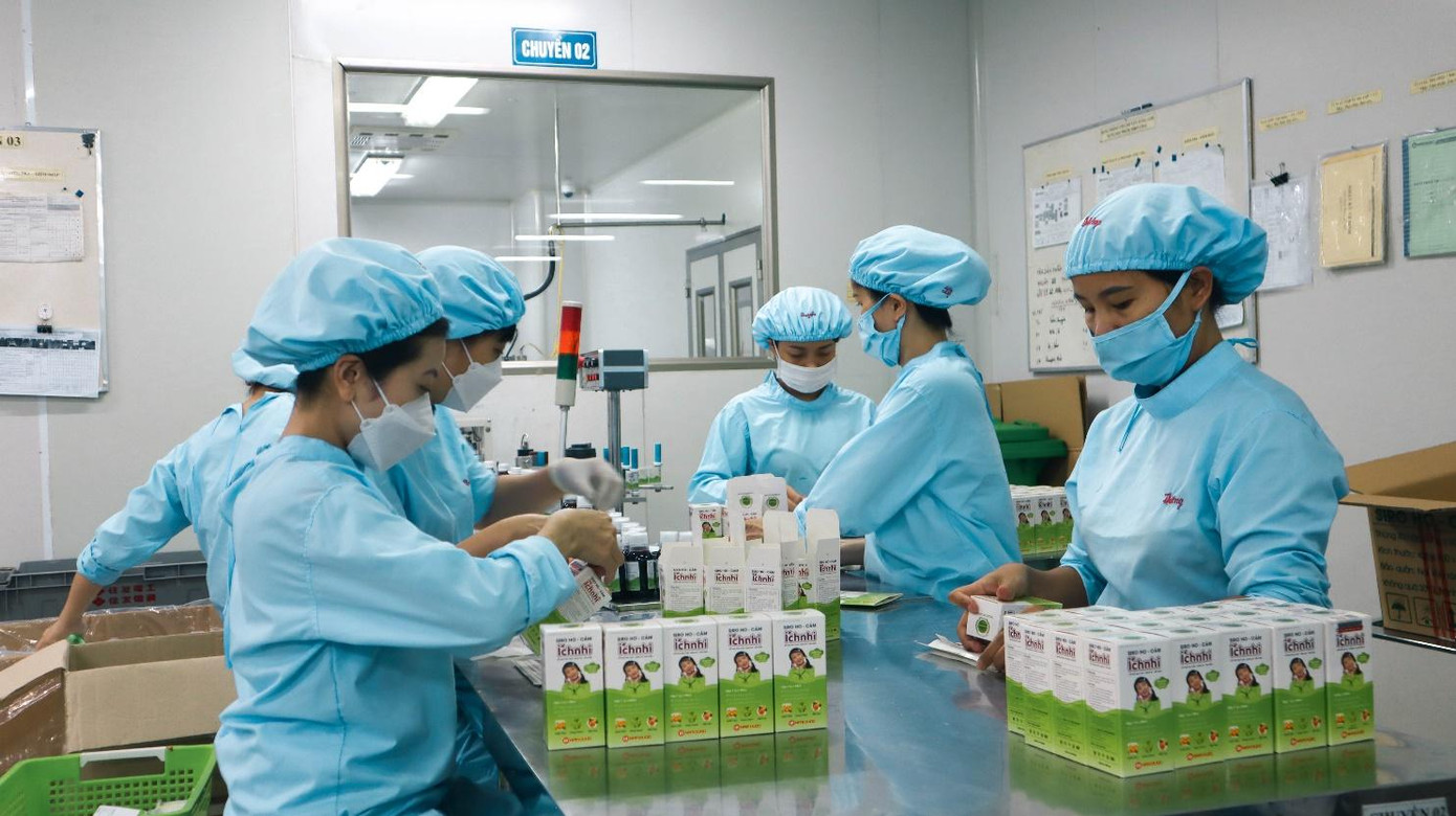 Dây chuyền sản xuất sản phẩm Siro ho Ích Nhi Dây chuyền sản xuất sản phẩm Siro ho Ích Nhi