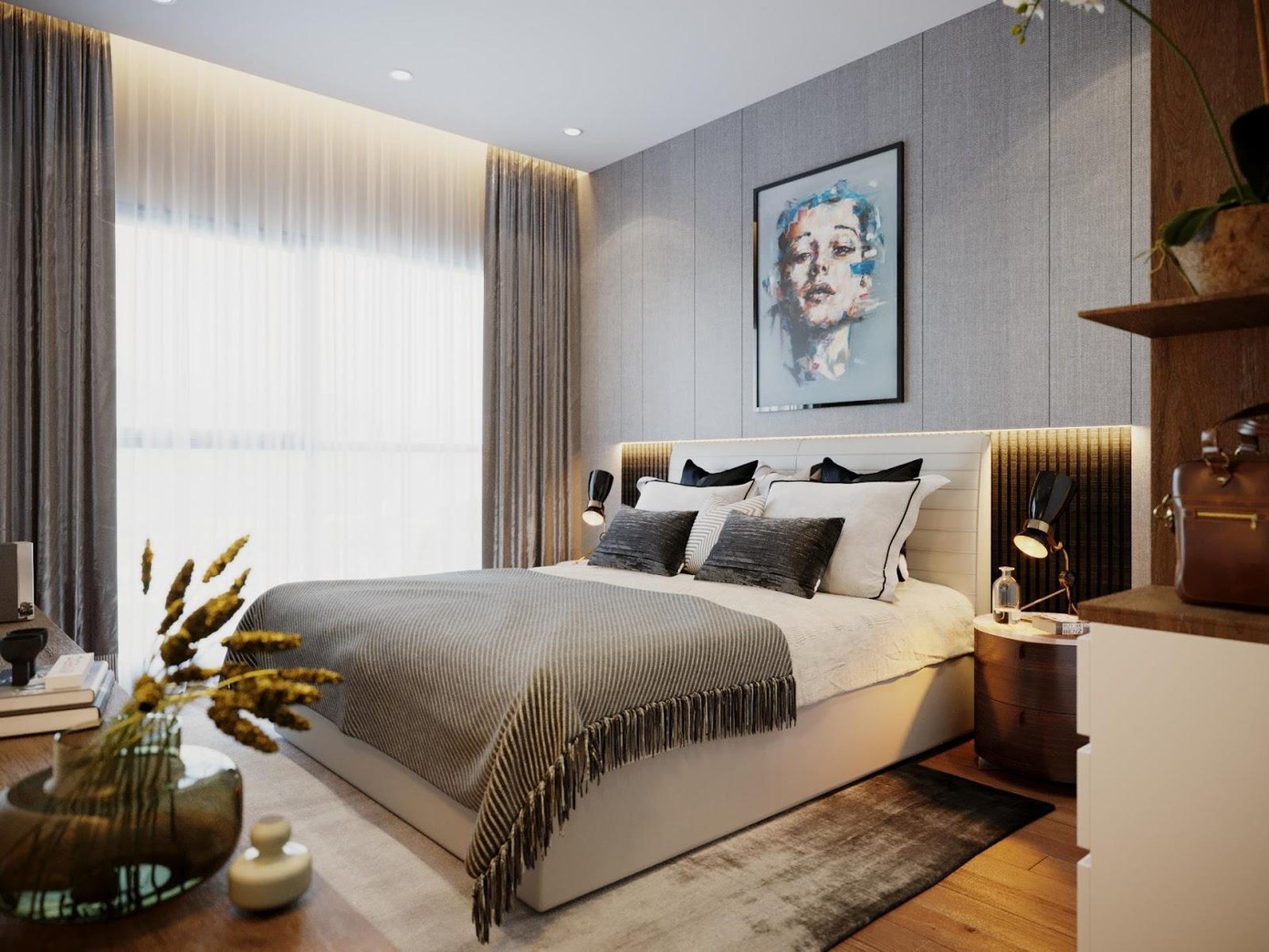 Phòng ngủ trang bị cửa sổ rộng đảm bảo lượng ánh sáng tự nhiên cũng là một trong những liệu pháp cân bằng hiệu quả Phòng ngủ trang bị cửa sổ rộng đảm bảo lượng ánh sáng tự nhiên cũng là một trong những liệu pháp cân bằng hiệu quả