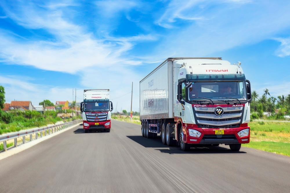 Xe của THILOGI vận chuyển nông sản cho khách hàng Xe của THILOGI vận chuyển nông sản cho khách hàng